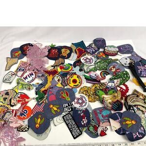150 PC Assorted Sewing Applique Patches Iron on Sew On NEW Mixed Sequin Crafting